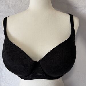 NO BOUNDARIES 40DD Black Floral Lace Push Up Padded Underwire Demi Bra